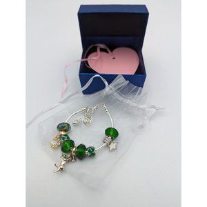 White Birch Heart Charm Bracelet